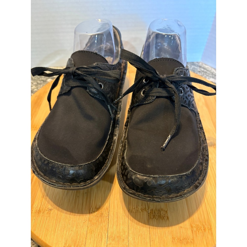 Alegria‎ DAN-435 Black Leather Lace Up Comfort Casual Shoes Womens Size 39